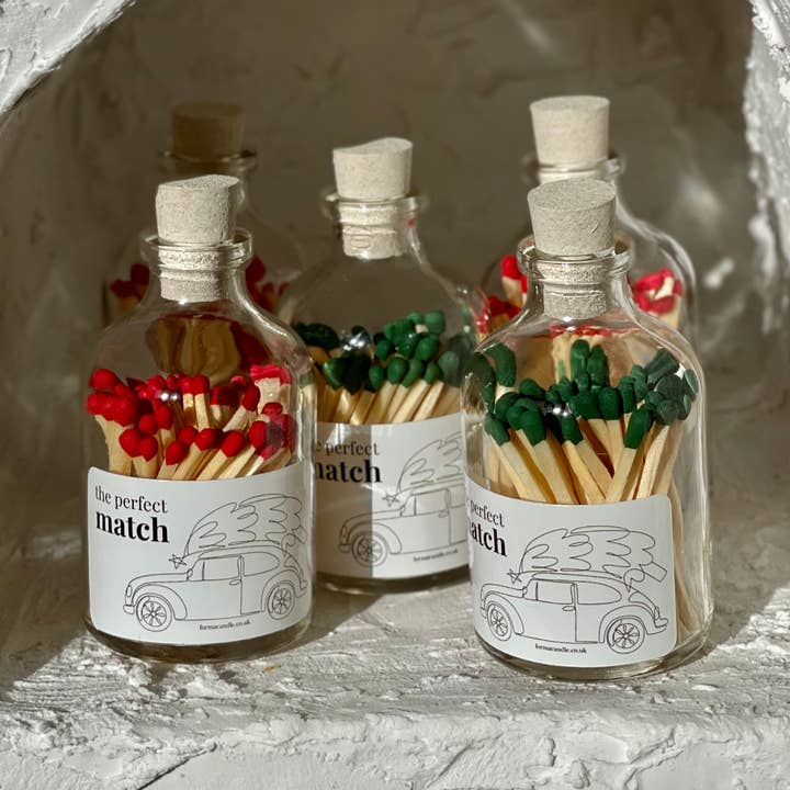 Forma Candle Studio - Venta al por mayor Cerillas - Cerillas navideñas: fósforos elegantes en una botella1