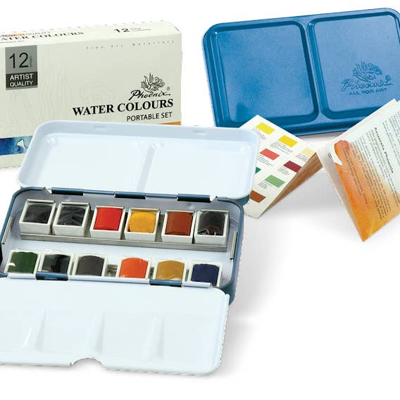 PHOENIX ARTIST AKVARELL BÄRBAR UPPSÄTTNING för wholesale av Phoenix Arts Europe