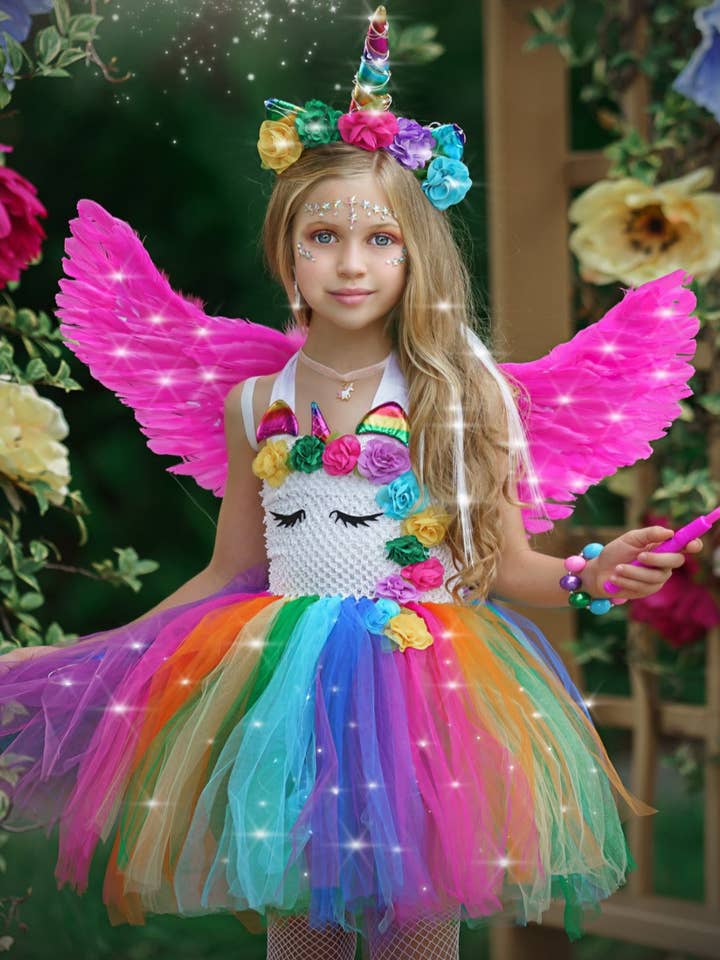 Multicolor Girls The Unicorn of Light LED Tutu Dress and Headband Set for wholesale on Faire