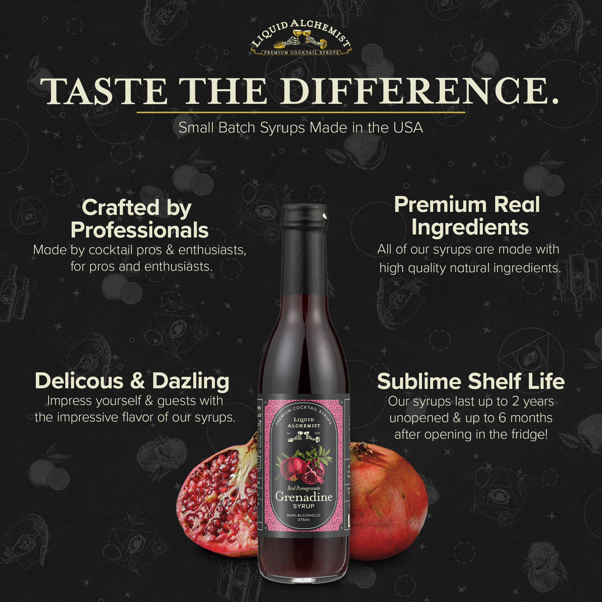 Liquid Alchemist Syrups - Venta al por mayor Preparado/sirope para cóctel - Sirope de cóctel de granadina3