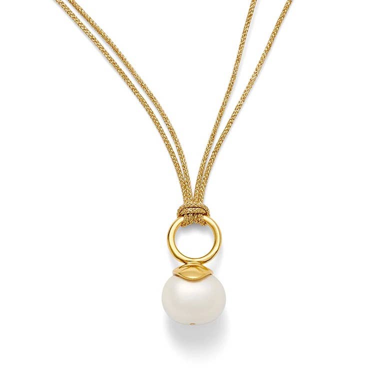 CC & Co by Catherine Canino - Wholesale Pendant/charm necklace - Golden Pebble Pearl Pendant1