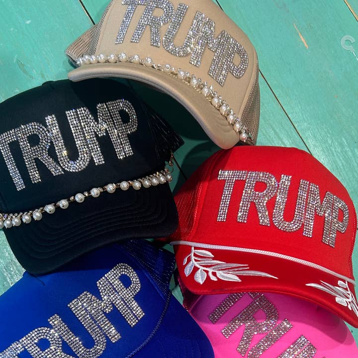 Trucker TRUMP en strass | MAGA | Make America Great Again pour la vente par Vibes Hat Company