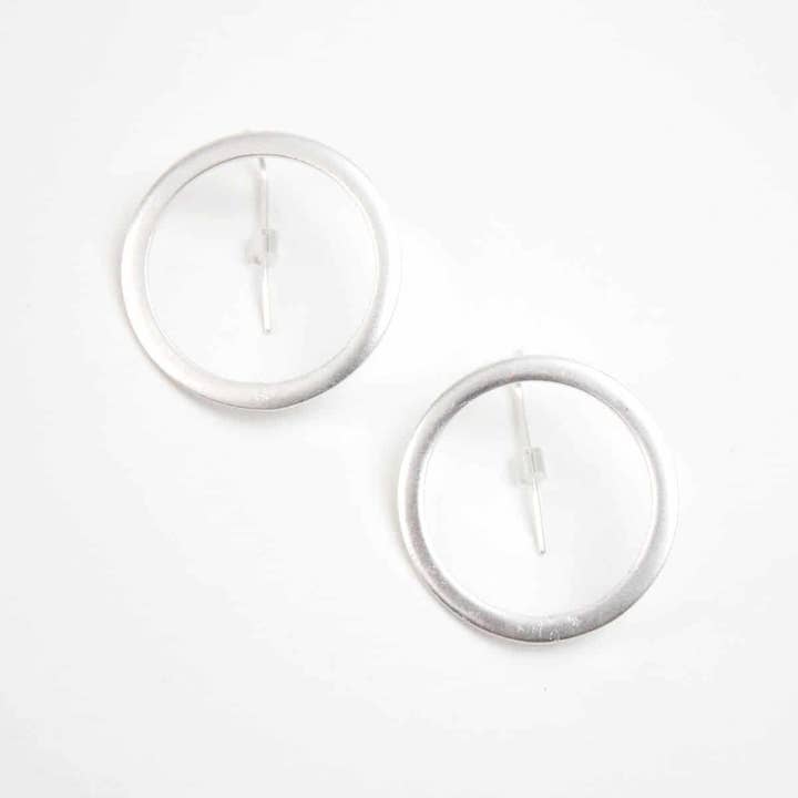 Silver Round Lea Earrings for wholesale by Sylca Designs