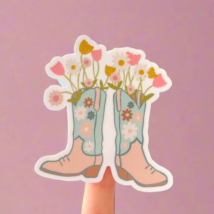 Cowgirl Boot Bouquet Sticker for wholesale by Elle Nicole