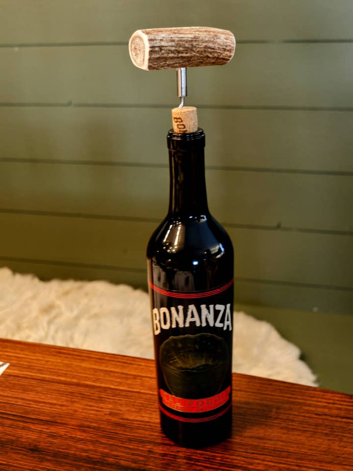 Handcrafted Elk Antler Corkscrew Wine Opener for wholesale by Montana Antler Mercantile