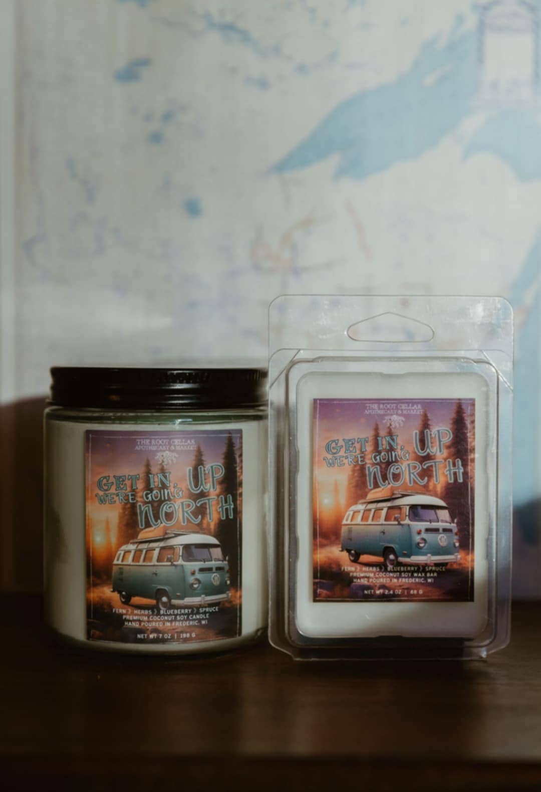 The Root Cellar Apothecary and Market - Wholesale Jar/Filled Candle - Get In, We're Going Up North | Coconut + Beeswax Candle0