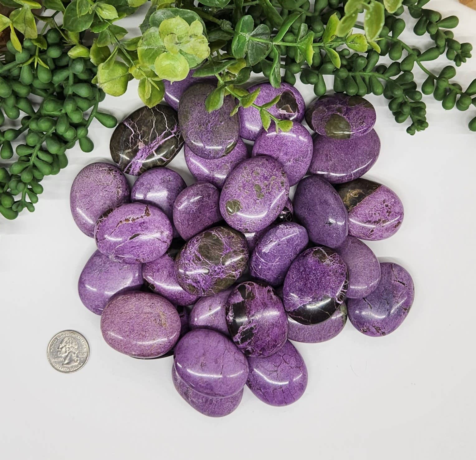 Meraki Gemstones - Vendita all'ingrosso Pietra/cristallo spirituale - Pietre preziose di palma in stichtite (45x35x15mm)4