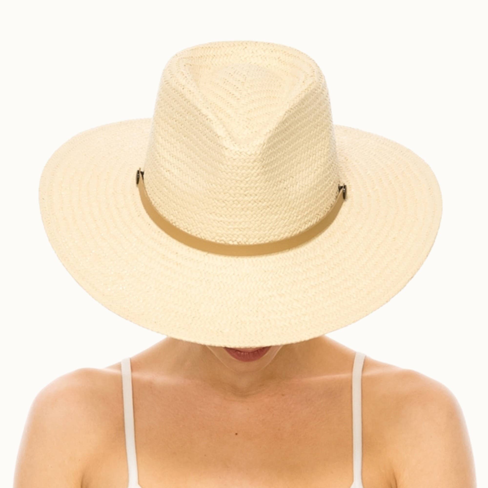 Olive & Pique - Wholesale Straw Hat - Unisex - Handwoven Ivory Toyo Straw Panama, Adjustable4