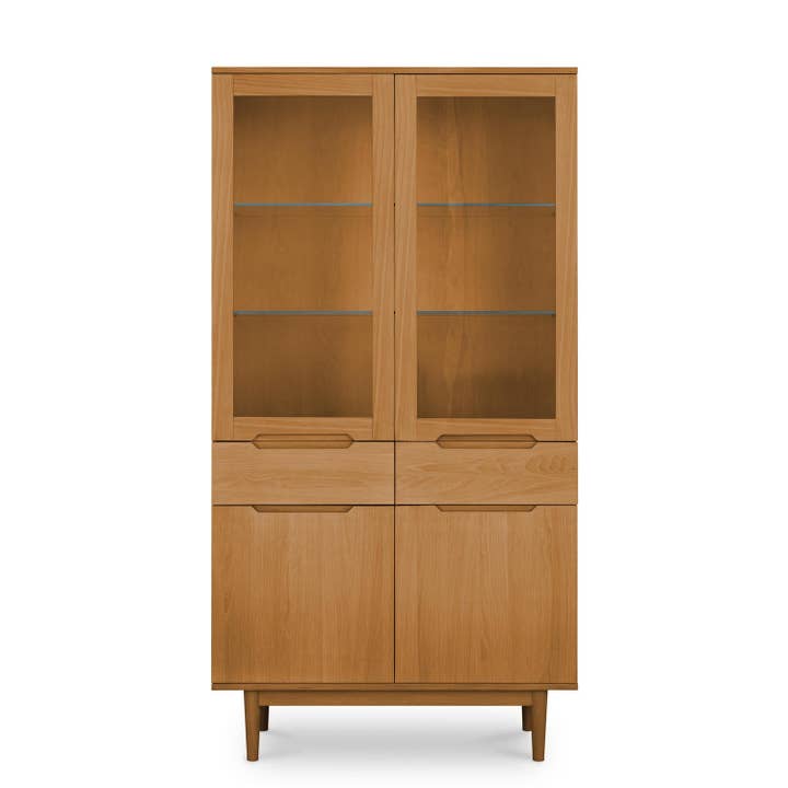 Vitrine avec éclairage LED Kerteminde - Huile Naturelle pour la vente par Furnhouse