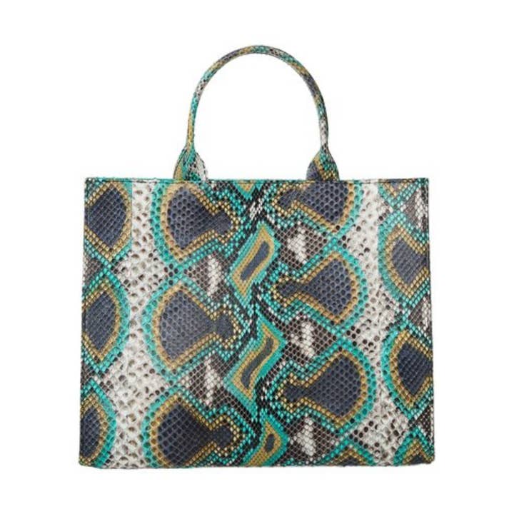 The Adele Tote · Peacock Python for wholesale by Sarah Stewart