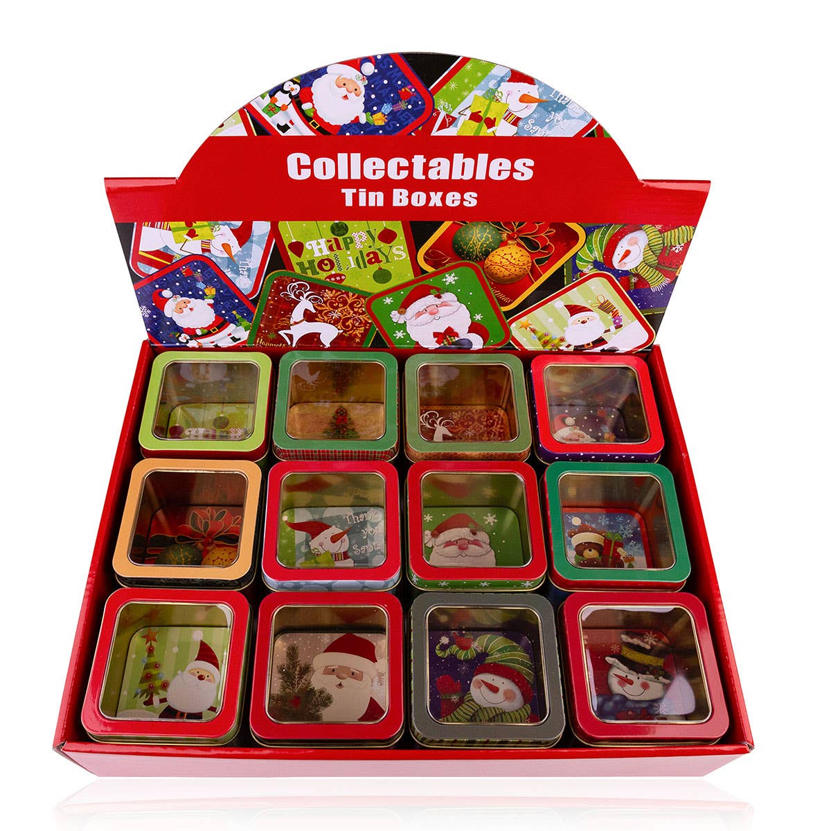 Accentra – Engroshandel Julepynt – Julemetaldåse kvadratisk til opbevaring0