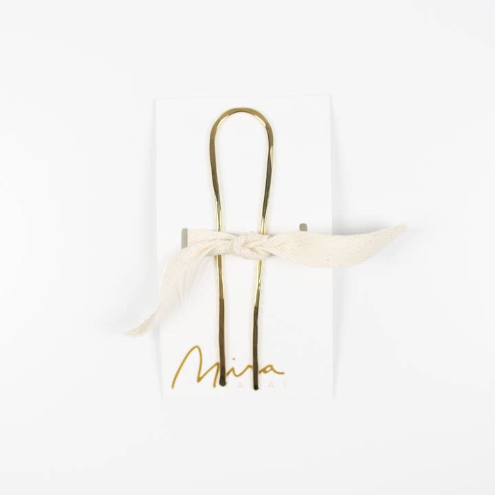 Mira Kauai - Wholesale Hair Pin - Hammered Brass Hair Pin5