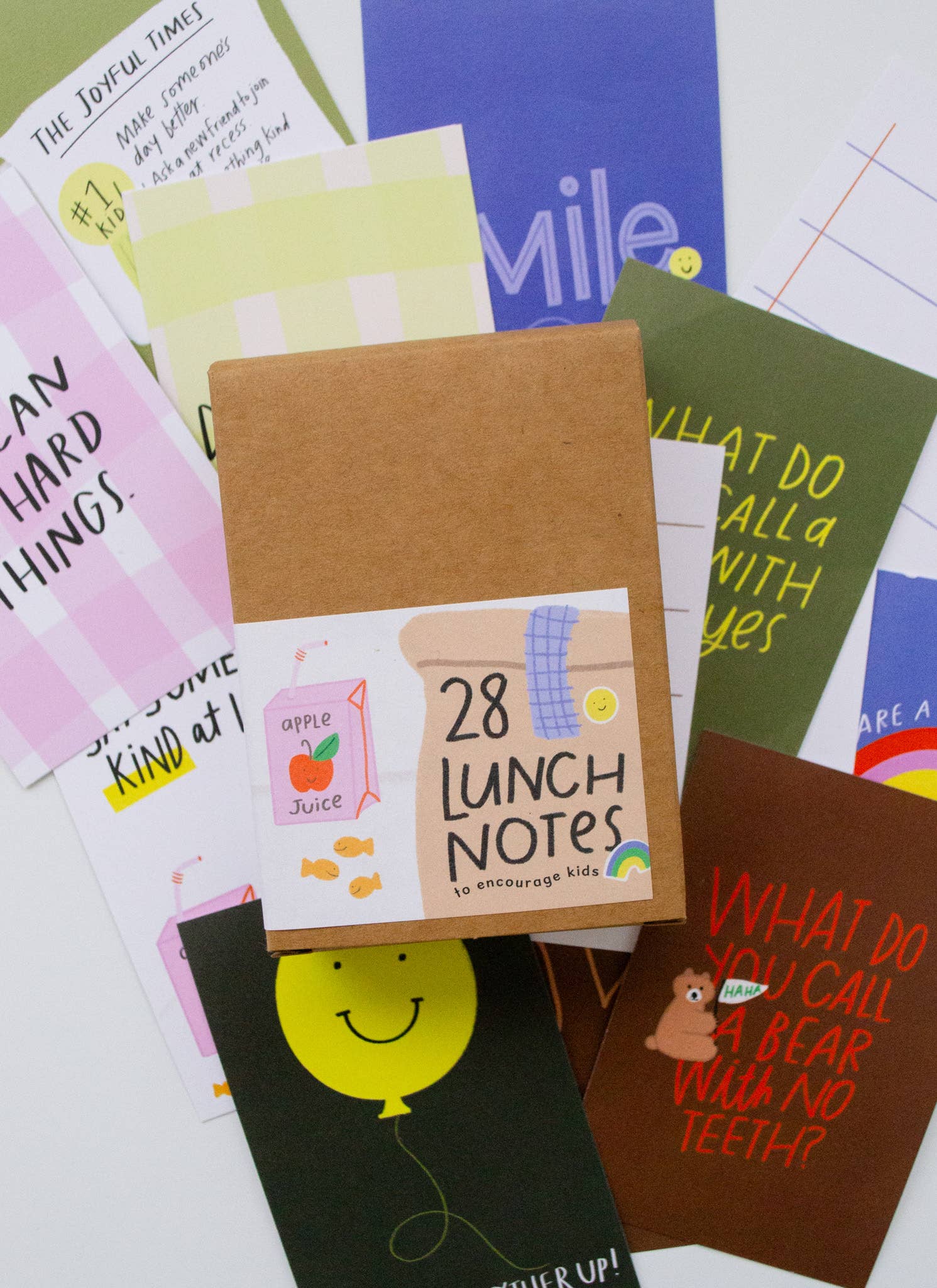 give with joy – Großhandel Briefpapier-/Postkarten-Set – 28 Mittagessen-Notizen für Kinder, Witze, Ermutigungen und Anregungen0