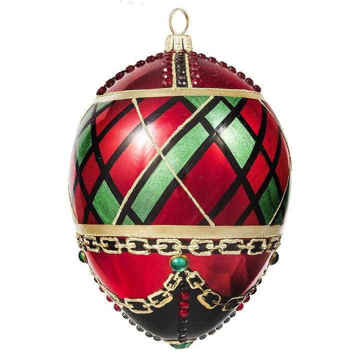Tartan Plaid Jeweled Egg for engroshandel hos Joy To The World Collectibles