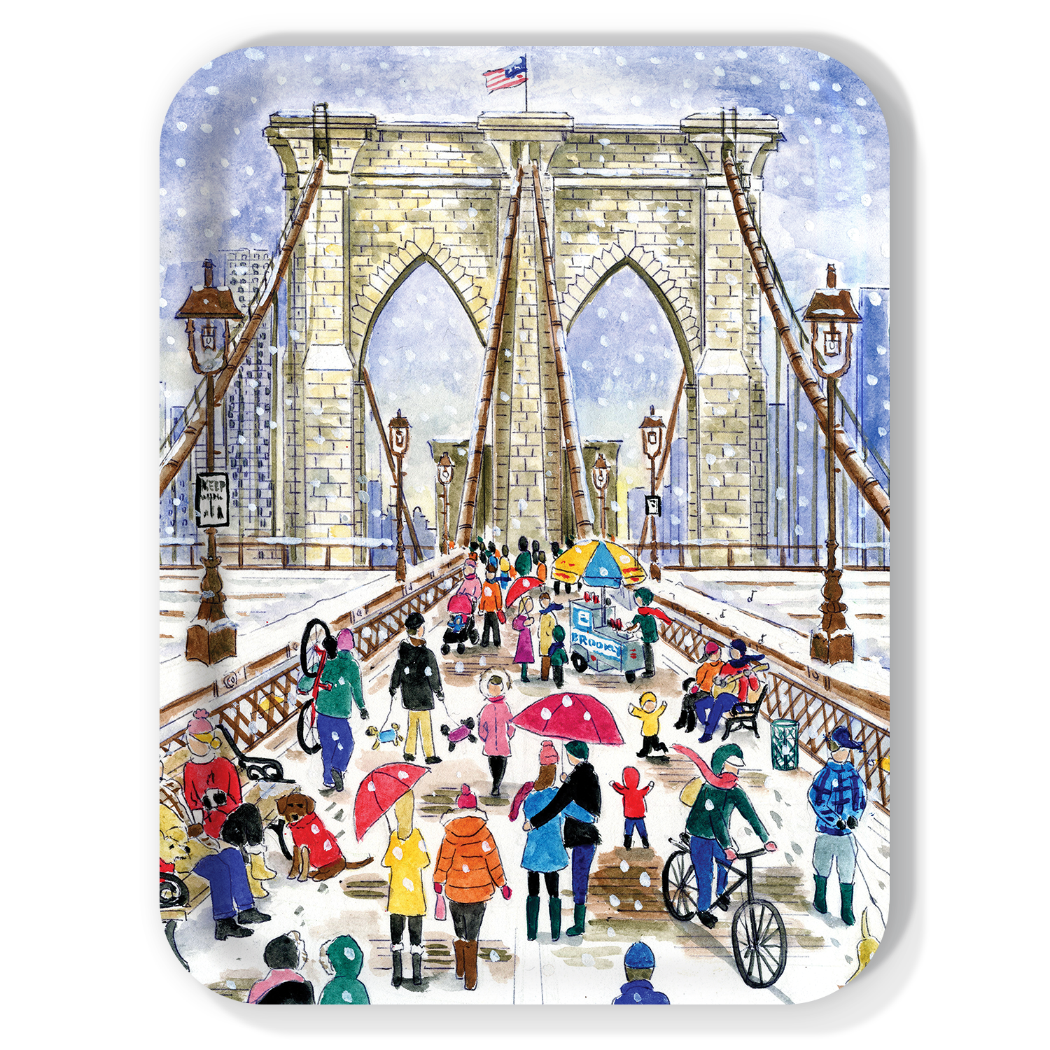 Trays4Us - Wholesale Serving Tray - Brooklyn Bridge Serving Tray by Michael Storrings0