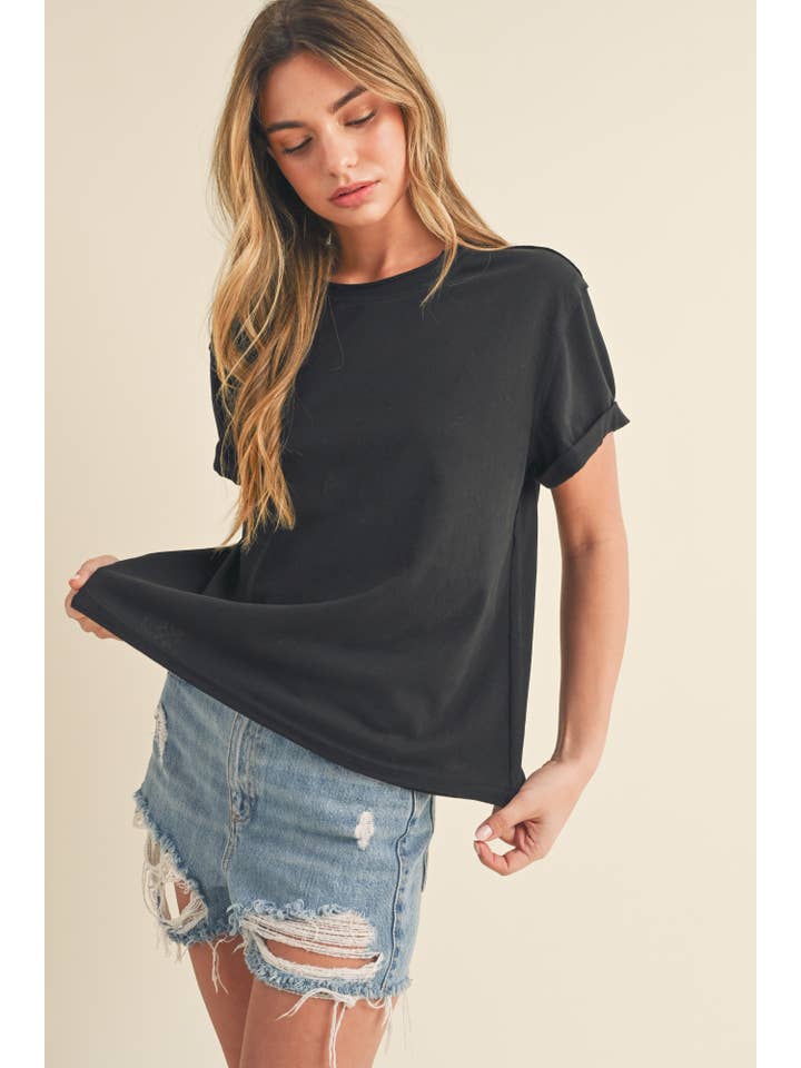 AEMI + CO - Wholesale T-Shirt - Women's - 8314DN Mali Baby Tee Short Sleeve Top 6