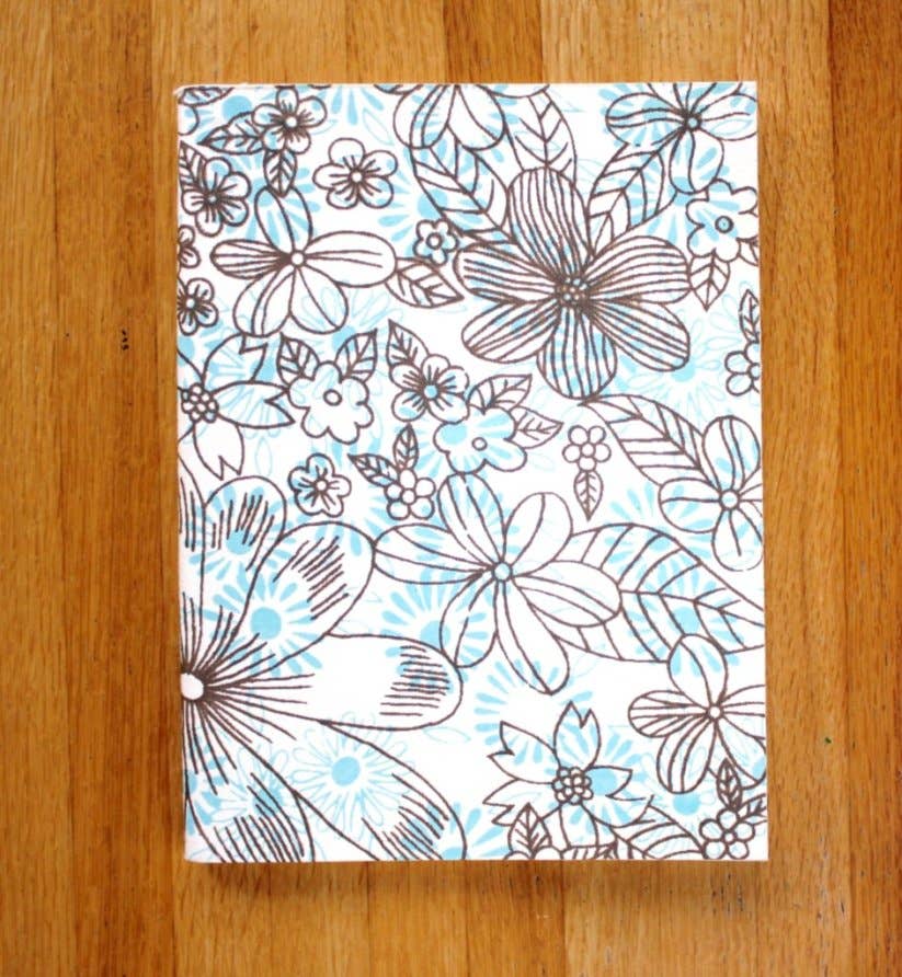 Sustainable Threads - Wholesale Journal/Diary - Journal | Tree-Free Recycled Cotton | Soft Cover | Aqua Flowers