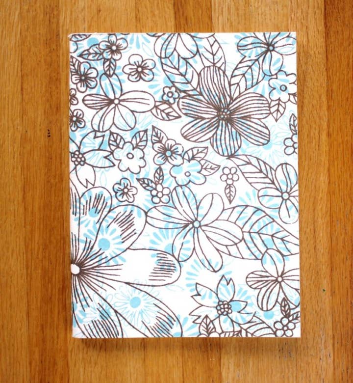 Sustainable Threads - Wholesale Journal/Diary - Journal | Tree-Free Recycled Cotton | Soft Cover | Aqua Flowers0