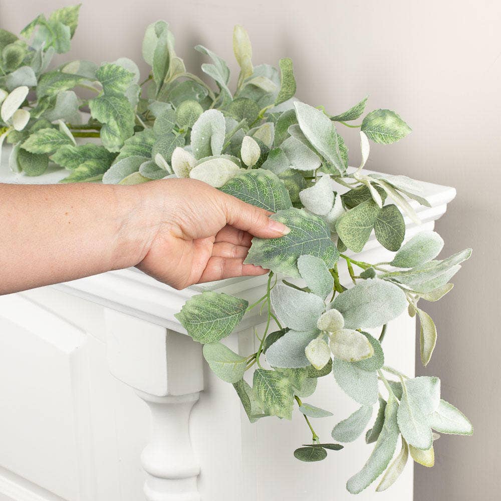 Factory Direct Craft - Wholesale Artificial flowers - Faux Lambs Ear - Select Spray or Garland2