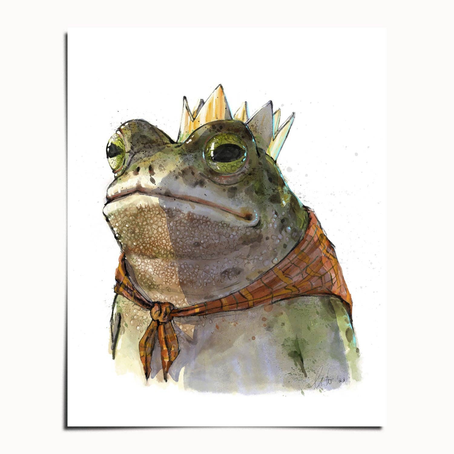 The Ugly Cat Studio - Wholesale Art Print - Toad King Watercolour Fine Art Print3