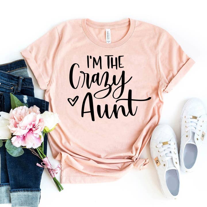 Maglietta I'm The Crazy Aunt - Bella Canvas per la vendita all'ingrosso da parte di Printliss