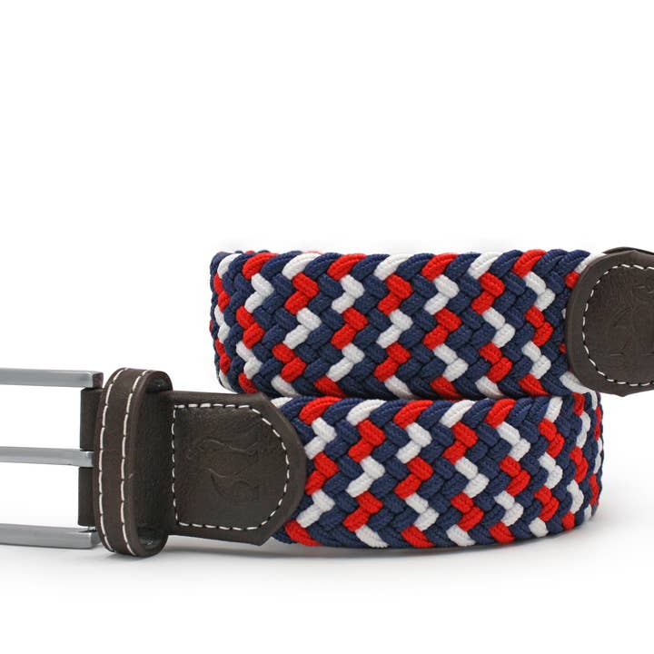 Woven Belt - Red, White and Blue Zigzag for wholesale by Swole Panda