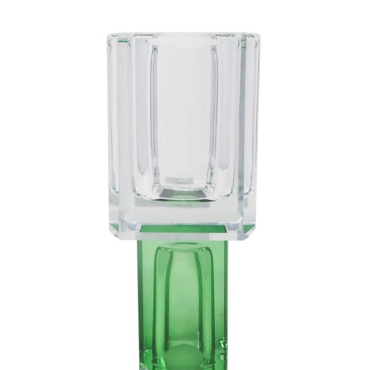VIVIENCE - Wholesale Vase - Crystal Square Vase with Colored Base