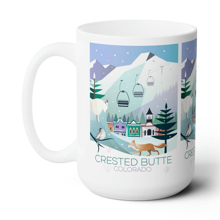 Crested Butte (Winter) Ceramic Mug 15oz for wholesale by Max & Oscar