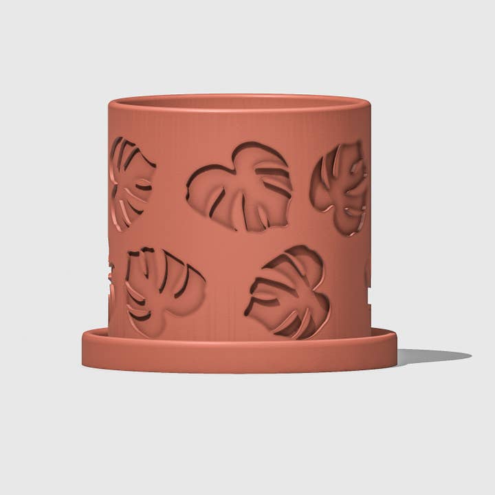 Rosebud Homegoods - Wholesale Plant Pot - Monstera Leaf Planter, Bohemian House Planters, 3D Printed P4