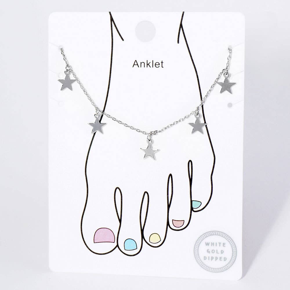 Sensibling Corp. - Wholesale Anklet - Gold Dipped Star Charm Station Anklet4