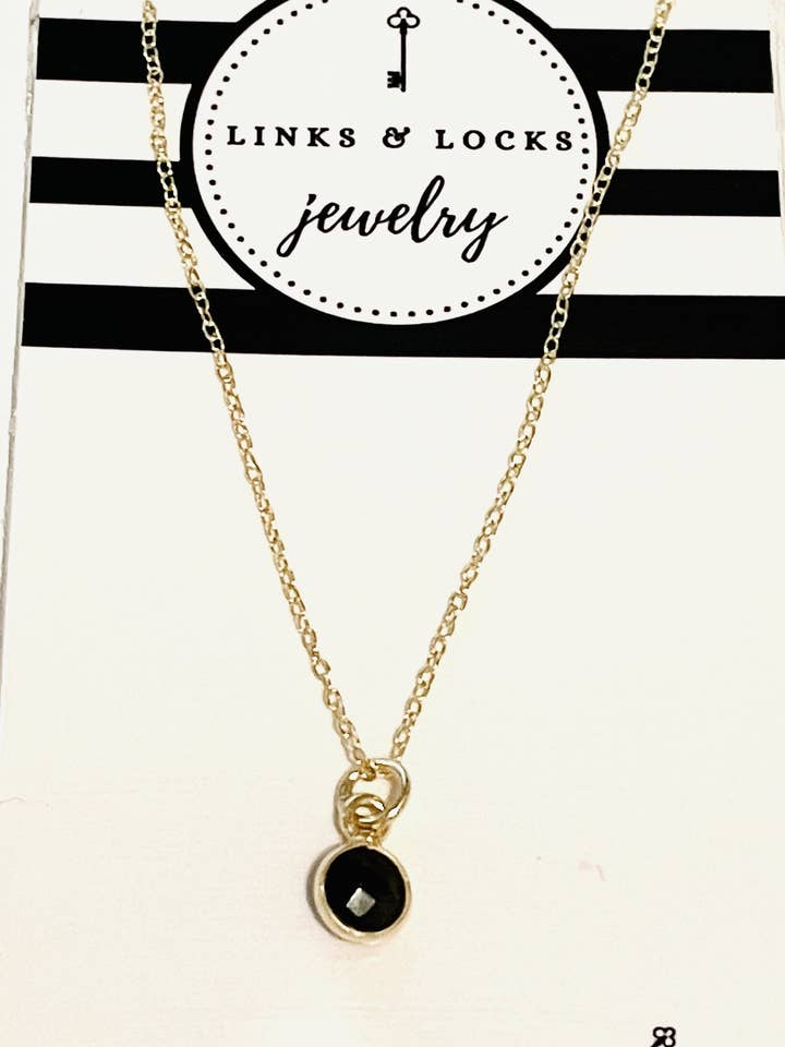 *Pendentif Mini Onyx Noir - Or Sterling pour la vente par Links & Locks