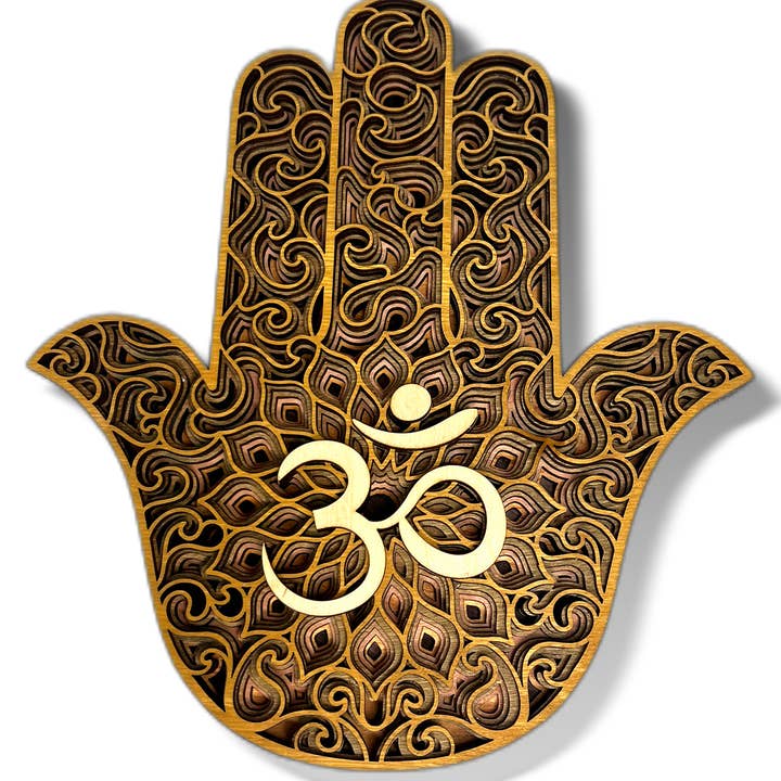 3D Wall Decor 7 Layers Made From Wood - HAMSA for wholesale by Max Woody™