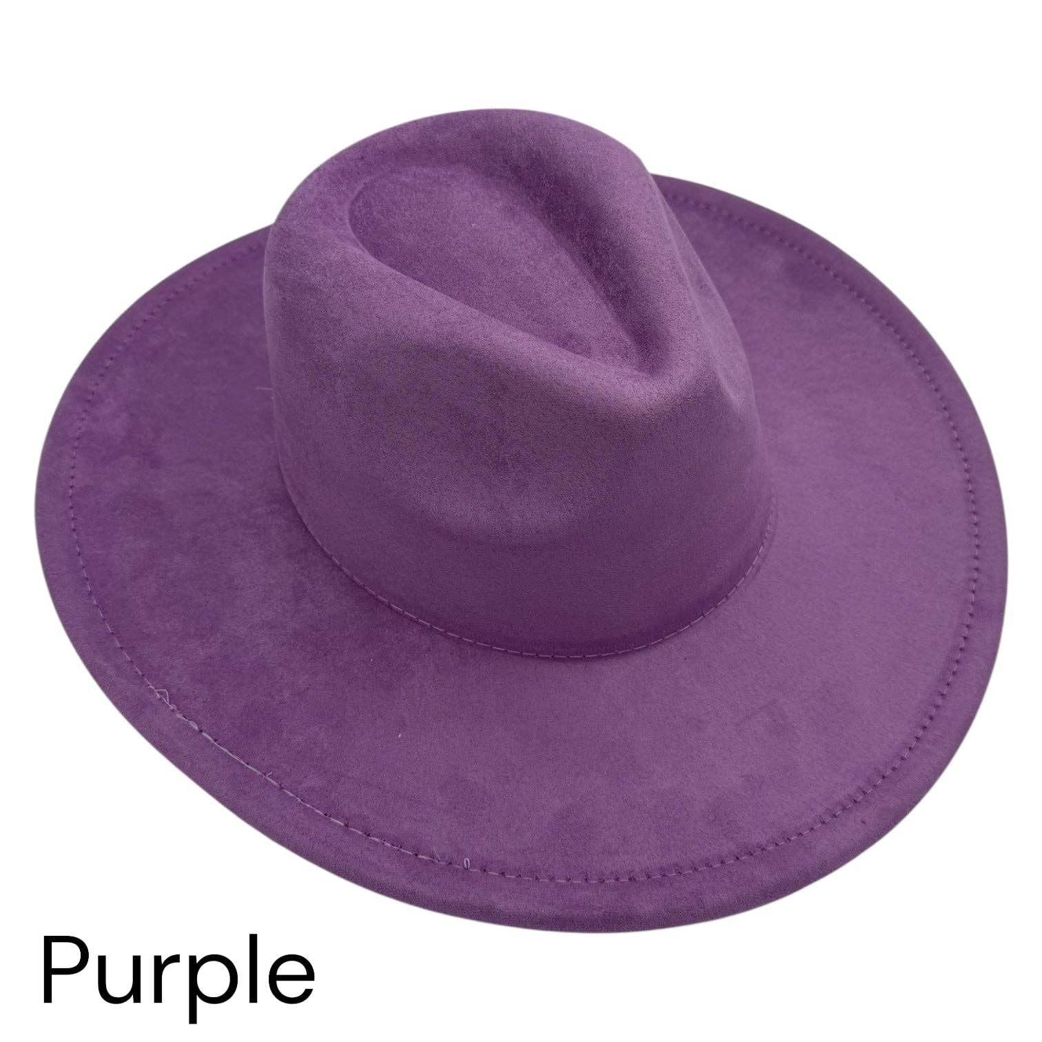 KW Laser Supplies - Wholesale Fedora - Women's - Vegan Suede Wide Brim Hats1