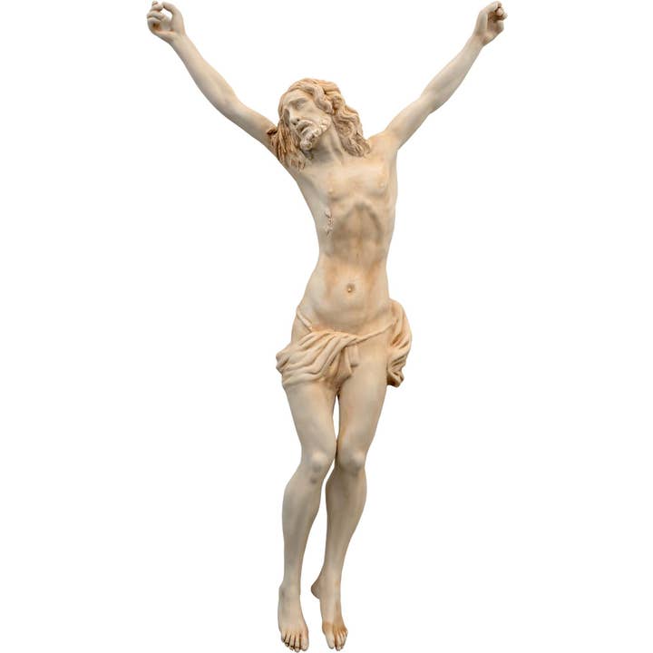White porcelain crucifix handmade in Italy for wholesale by REAL FABBRICA DI CAPODIMONTE S.r.l.