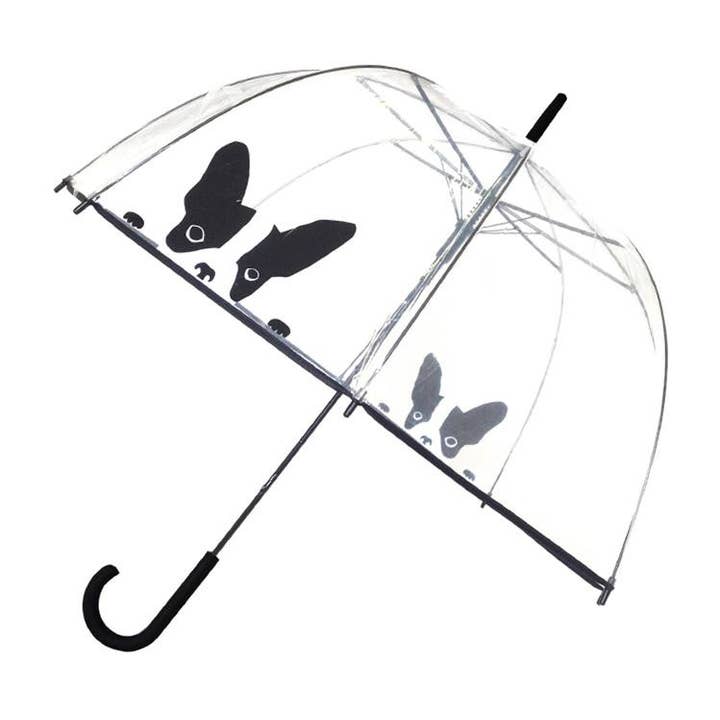 Lång automatisk transparent paraply med hundmotiv för wholesale av SMATI