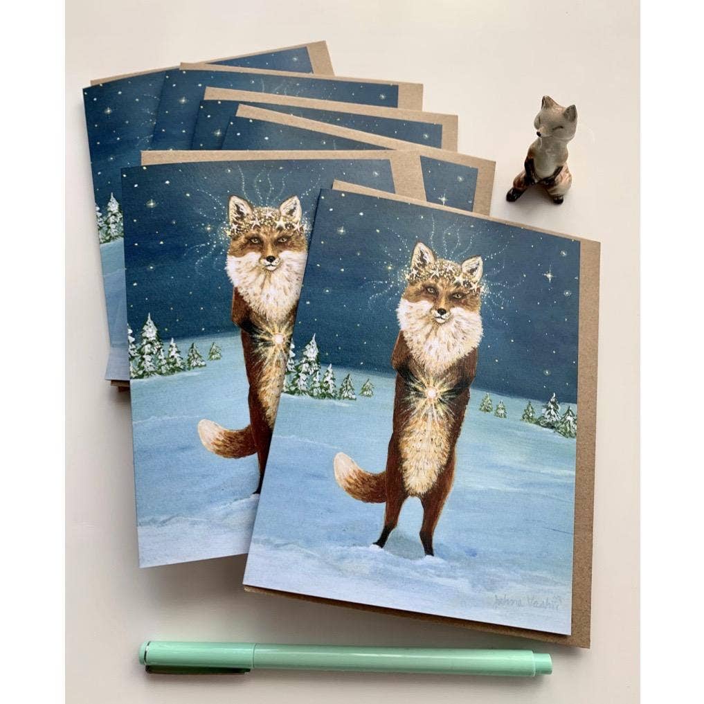 Jahna Vashti - Wholesale Season's Greetings Card - "Star Collector" Boxed Holiday Christmas Cards / Sets of 6 or 120