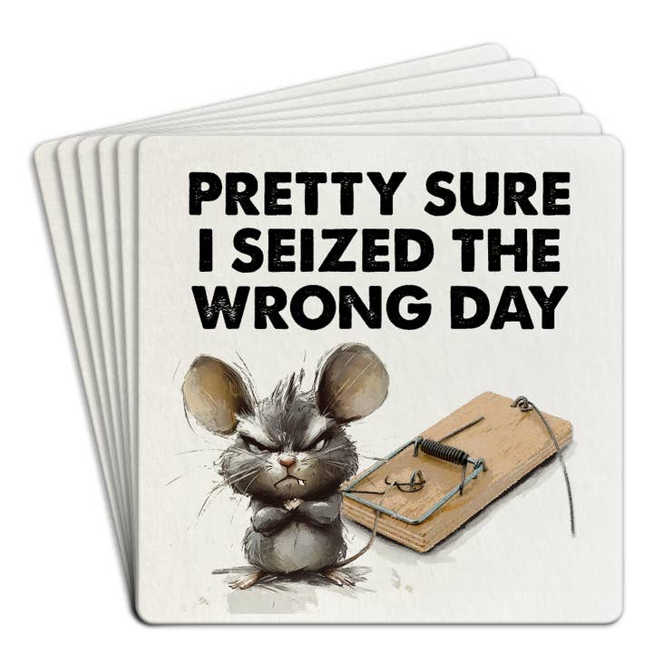 Tipsy Coasters & Gifts - Wholesale Coasters - Coaster | Paper 6pk Pretty Sure I Seized The Wrong Day