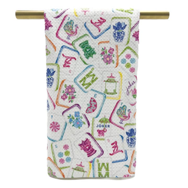 Mahjong Tiles Geschirrtuch für den Großhandel von Rachel Brooks Design, LLC