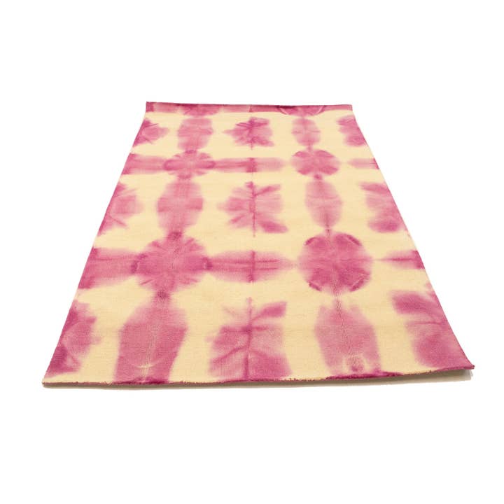 Fuchsia Tie-Dye 5X8 Modern Rug | Oriental Natural Wool for wholesale by Magic Rugs Inc.