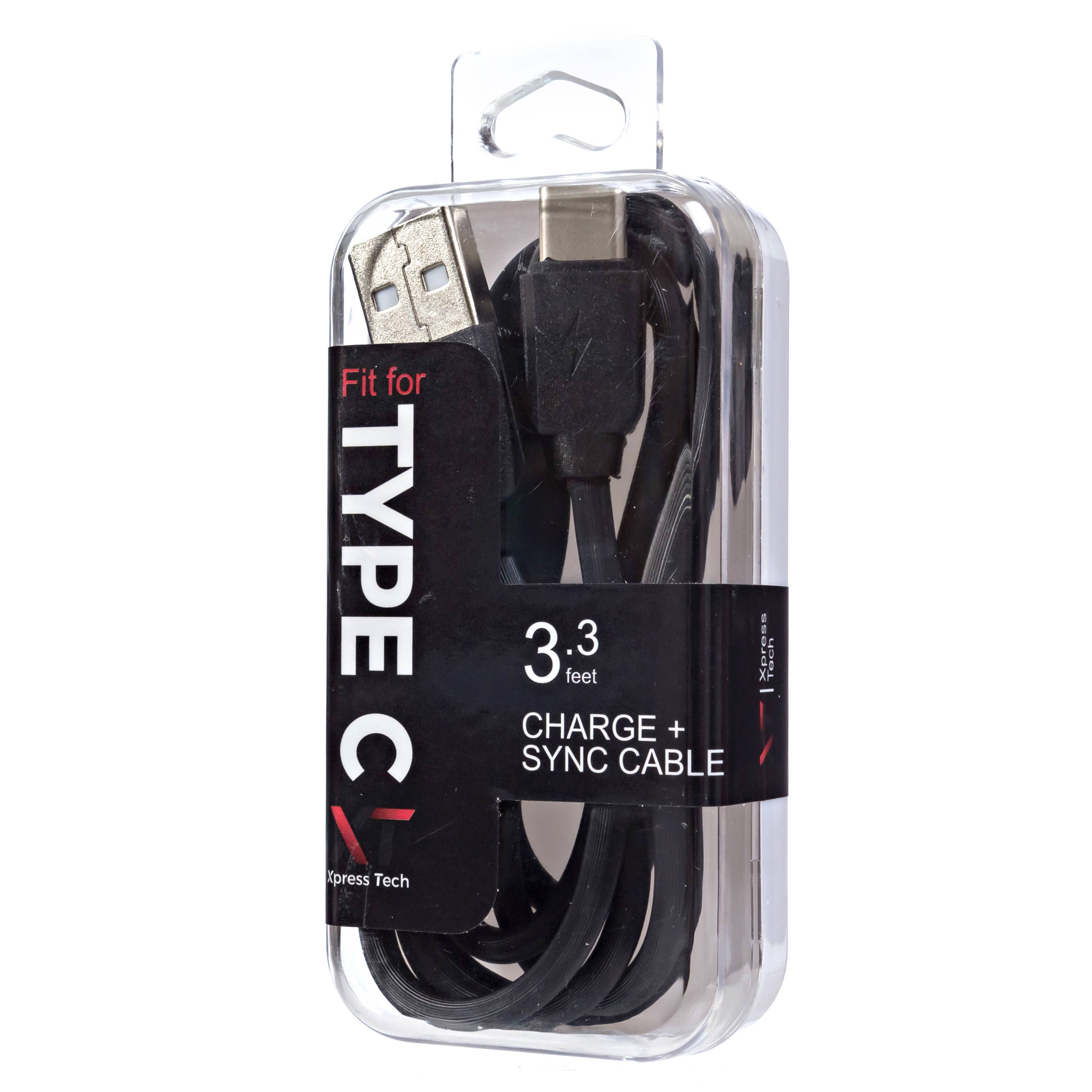 Xpress Tech Cell Accessories XT - Wholesale Charging Cable - Xpress Tech 461 Type-C USB Charge and Sync Cable - Black3
