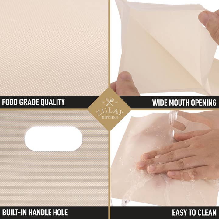 Zulay Kitchen - Wholesale Food Storage Wrap/Bag - Reusable Toaster Bags - 6 Pack