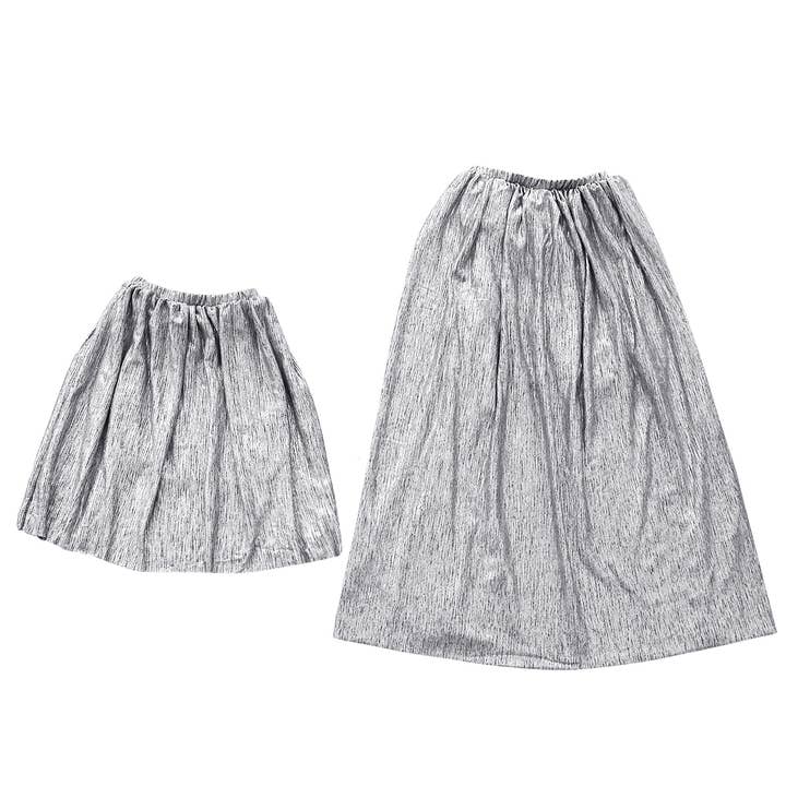 Mini Momo - Wholesale Mommy & Me Sets - Metallic Midi Skirt Sparkly Elastic Waist Mommy & Me - Kids7