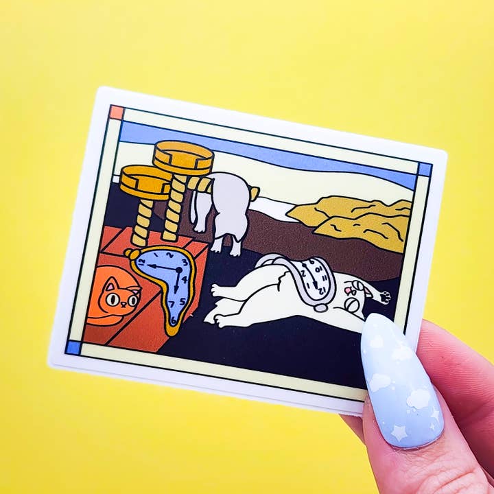 The Persistence of Felines Vinyl Sticker for wholesale by Toku Arts