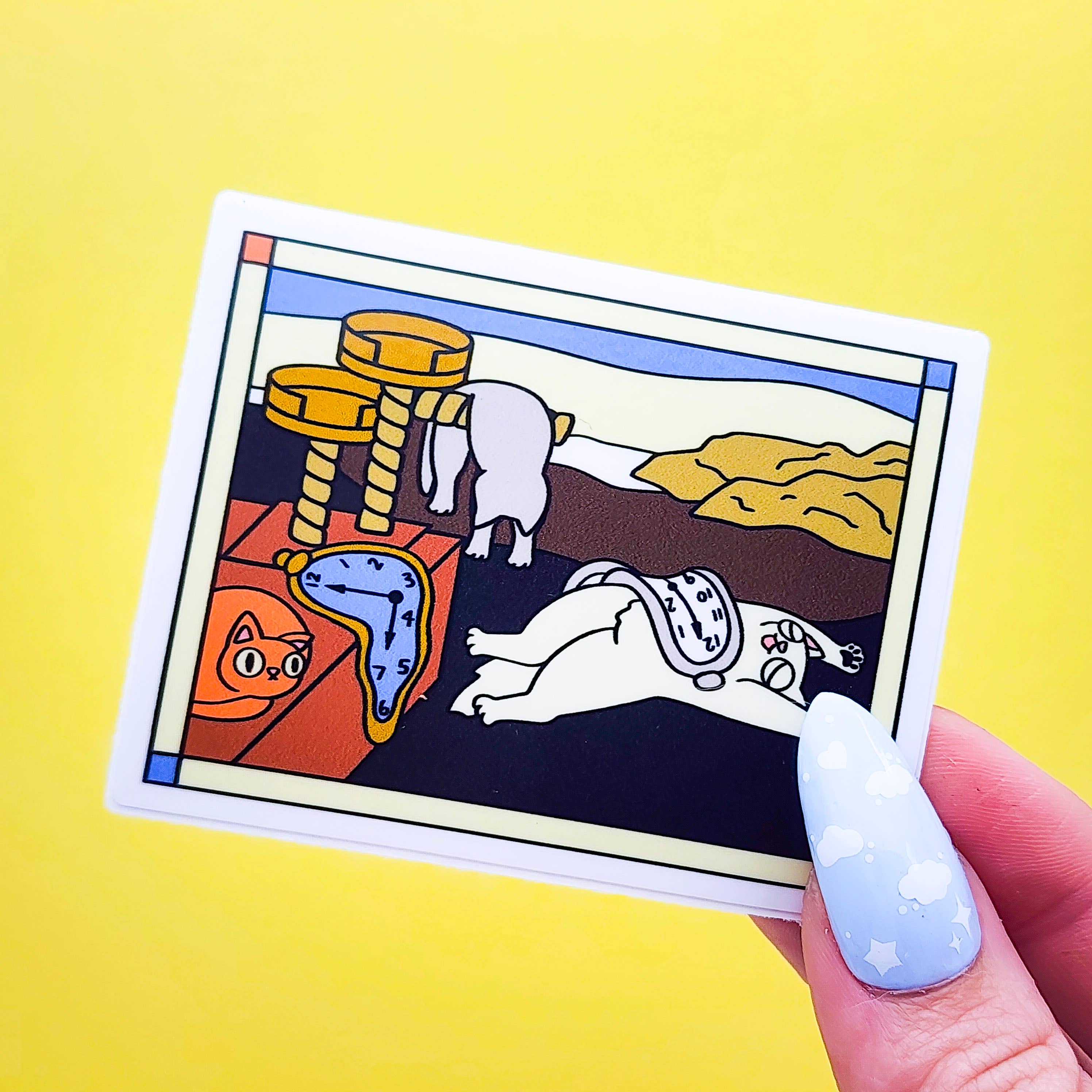 The Persistence of Felines Vinyl Sticker for wholesale by Toku Arts