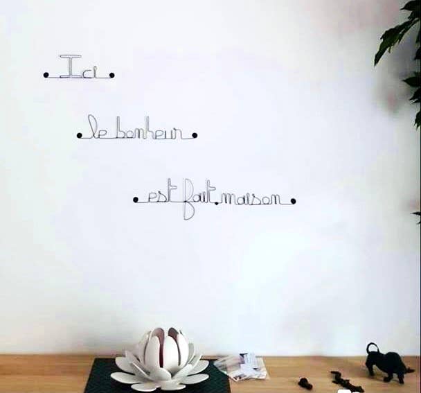 Bijoux de Mur - Wholesale Wall Accent - Metal Wall Decoration “Here happiness is homemade”6