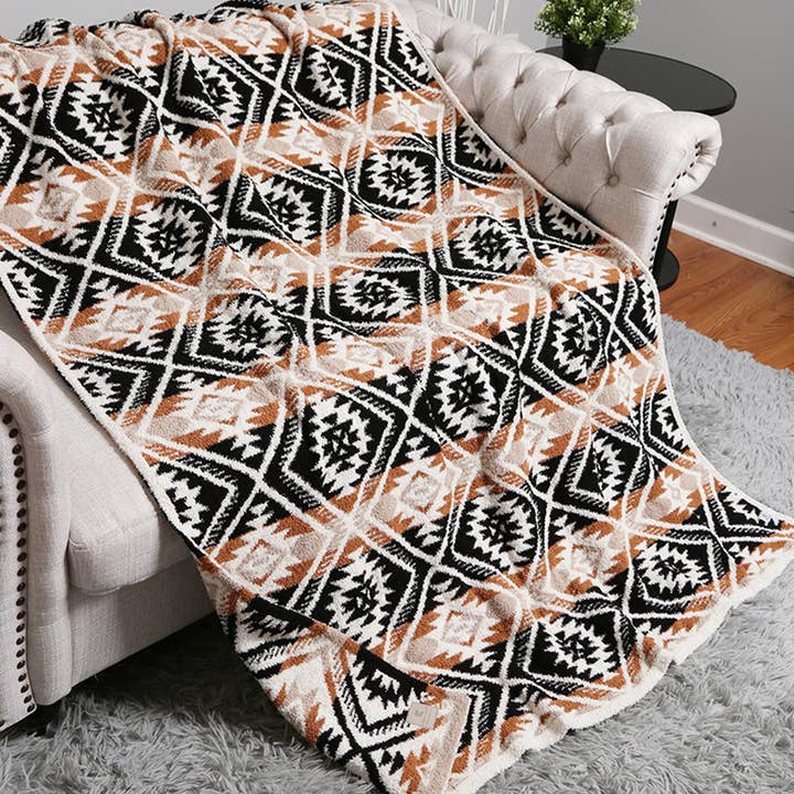 Fashion City - Vendita all'ingrosso Plaid - Comoda coperta morbida con motivo tribale 5