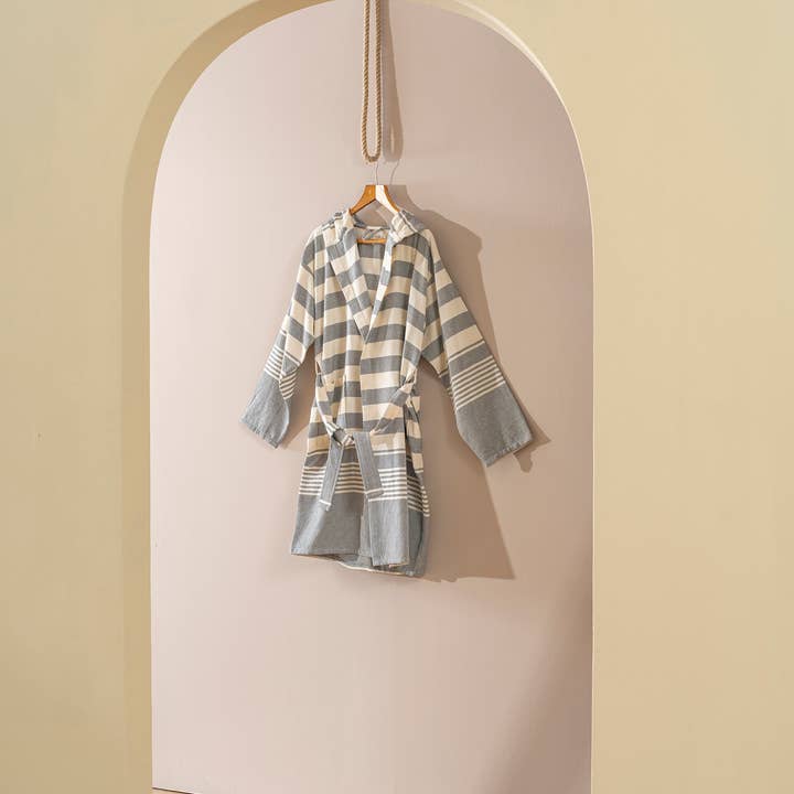 Kikoya - Wholesale Robe - Unisex - Bathrobe Turkish Cotton LightWeight Summer Hood Kimono Robe 1