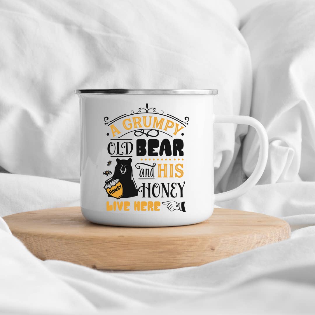 Thy Will Bee Done Apiary - Wholesale Coffee Mug - Honey Bee Enamel Camping Mug