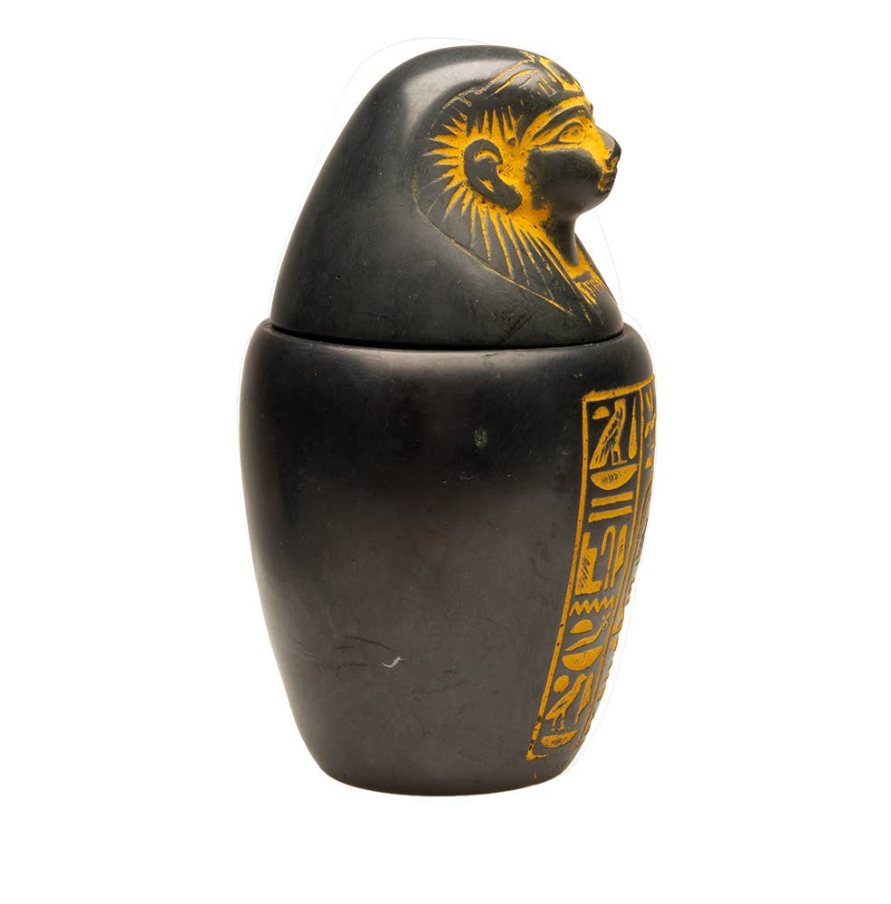 Discoveries, Inc. - Venta al por mayor Tarros decorativos - Jarra Canópica Egipcia Oro Antiguo - Imsety - 5"7