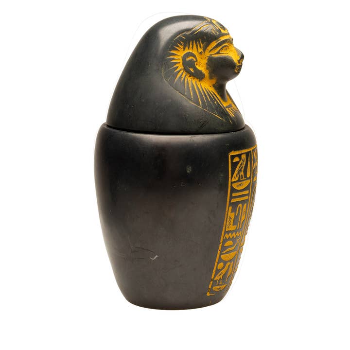 Discoveries, Inc. - Venta al por mayor Tarros decorativos - Jarra Canópica Egipcia Oro Antiguo - Imsety - 5"7